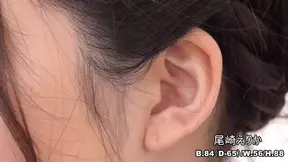 Asian teen with big tits gives close-up blowjobs in the buff