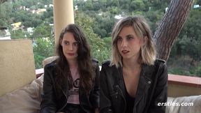 Anneke and Cintia share a steamy lesbian fuck session with mutual masturbation and shaved pussy play