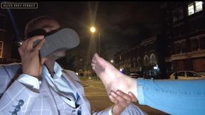 EliteFeetStreet Publicly Licks Clean My Filthy Soles!