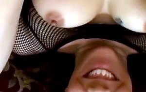 Brunette gargling cum after fucking