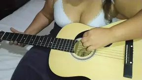 Horny Naughty Angel Nikita Plays On Guitar And With Her Big Hot Tits