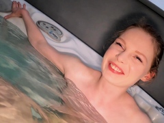 skinny hot teen underwater jacuzzi on a snowy day