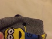 Homemade SockJob: Minion Sock Masturbation Video