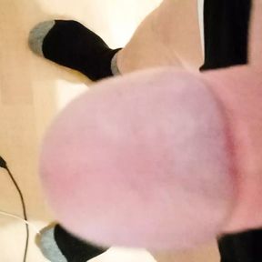 Young teacher plays with his fat and big dick before going to work