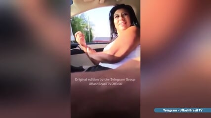 Flash big dick for aunt in car ride