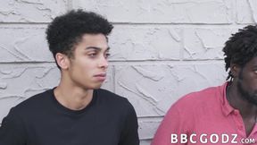 Muscular homo makes a guy suck his dick before rawpounding