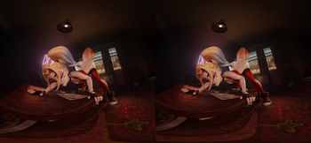 Harley Quinn Bending Over Face Down Ass for Giant Dildo