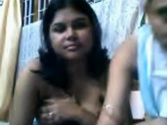 Desi couple giving a show on webcam