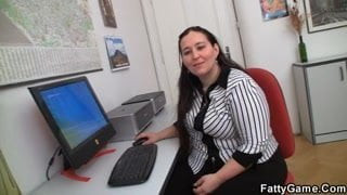 Fat office babe must fuck her client