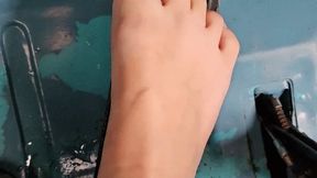 pumping the gas pedal with scrunched toes
