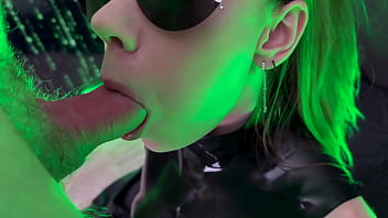 Two tattooed matrix girls fuck and suck in cosplay threesome