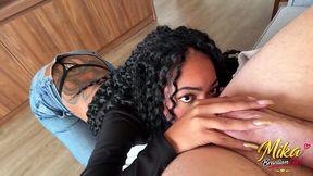 Hot Brazilian housewife cheats on her husband with a black foreigner