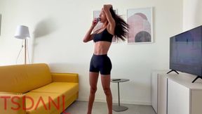 Hey My Love, Let's Train, Hahaha, at Home, a Big-dicked Transvestite Training at Home.