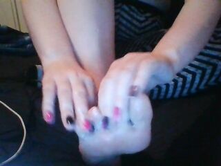 Stripped Beautiful, Stinky Freet Get Spa Day Massage With Scented Lotion, in And Out of Thigh Socks