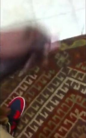 Black Amateur Strokes His Big Uncut Cock