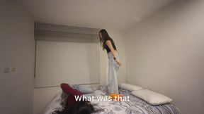 Saltando en la cama