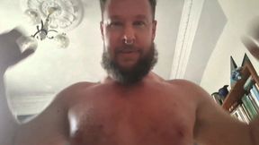 Bearded Russian bear fucks a guy and spits at him