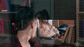 Trans Librarian Eva Maxim Drains College Studs Ass Gushing Cum Explosion