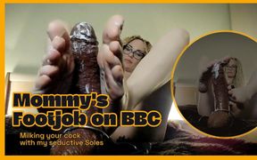 Step-mommy's Footjob on BBC Dildo