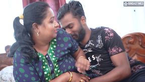 Desi Mallu Aunty enjoys his neighbor&#039;s Big Dick when she is all alone at home ( Hindi Audio )