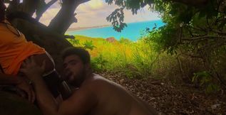 Chubby Gay Sucking or Stranger on the Beach