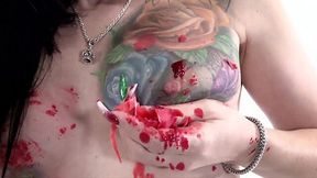 Hot Wax Play with Tattooed Babe Marie Bossette in Stockings