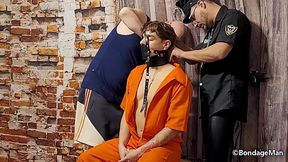 Police officer fucking the prisoner Bruninho twink | Behind the Scenes