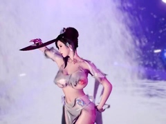 Foxy 3D Superwoman bounces up and down on a cock