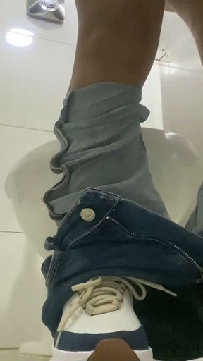 I asked Latina to record herself pissing in public restroom and she agrees   Clip 1