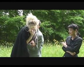 Wedding girls sucking on cock outside