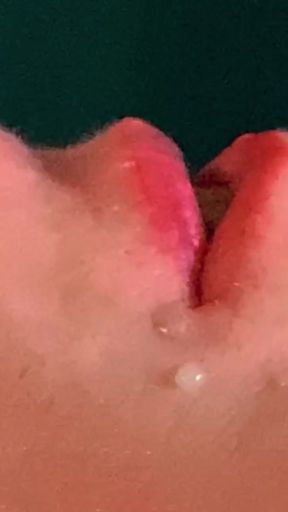 FORESKIN: She gags from huge amounts of sperm , going down her throat CLOSEUP   Clip 1