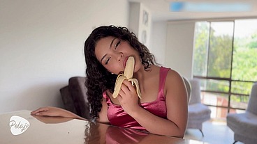 Ashley Amber, wants to show off her blowjob skills to attract a porn actor who wants to fuck her for free
