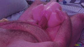 Stuffing my fat dick into a toy pussy and loading it up