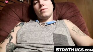 Str8Thugs.com - Straight tattooed dude's solo masturbation and hot cum blasting final