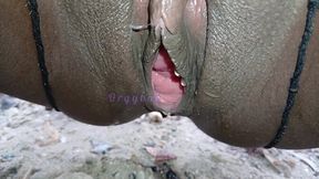 Mature African wife pees in public, caught on camera