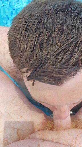 Daddy Cums in Boys Mouth in the Swimming Pool