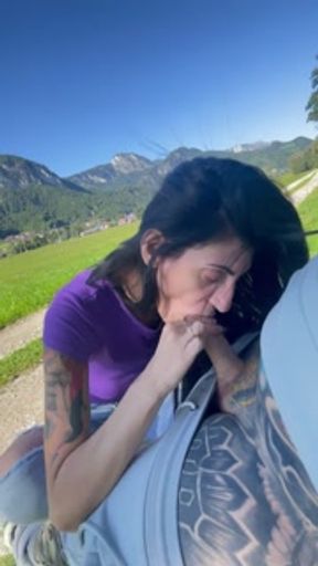 while my stepmother sucks my dick in the wild, we were caught by my father,