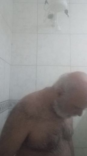 HAIRY BRUTE TAKING A SHOWER   Clip 1