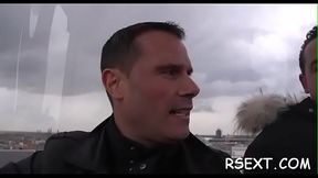 Aged man takes a walk in the amsterdam redlight district