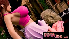 Big-Titted Futanari fucks Blonde in Doggy Style for Deepthroat Orgasm