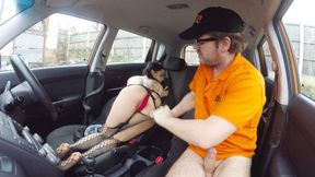 Back seat fuck for infatuated minx