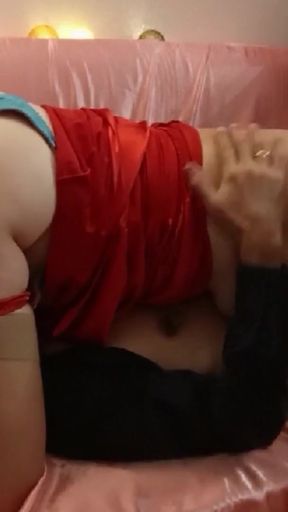 2253 (03) - Amateur Slut, Fuck In Red Satin Maxi Dress, Lingerie, Rimming, Blowjob, Fuck   Clip 3