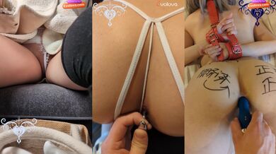 She wore a see-through dress and had a vibrator inserted into her anus and pussy."Evolova electroni