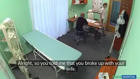 Hot nurse seduces old college prof for a hard office fuck