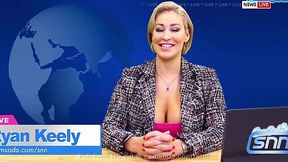 MILF Ryan Keely Rides Sybian While Checking Out the News