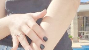 Watch me caress my hairy arms on this sunny day!