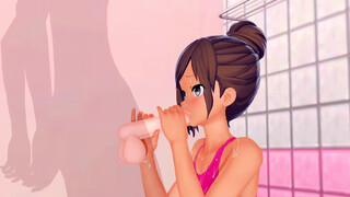 Ayaka Uehara Danberu Nan-Kiro Moteru? Excited in the shower room 3d hentai777