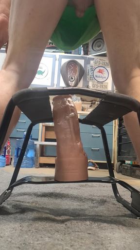 Hankeys dildos on my bouncy dildo chair