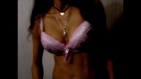 sexy home dance in pink underwear