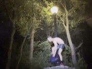 Cam crest does a sexy pole dance outside